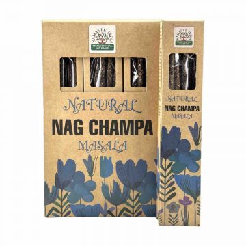 Natural Nag Champa Smudge Incense Sticks, Namaste India - 30 Gram (12 Boxes of Approx 8-10 Sticks)